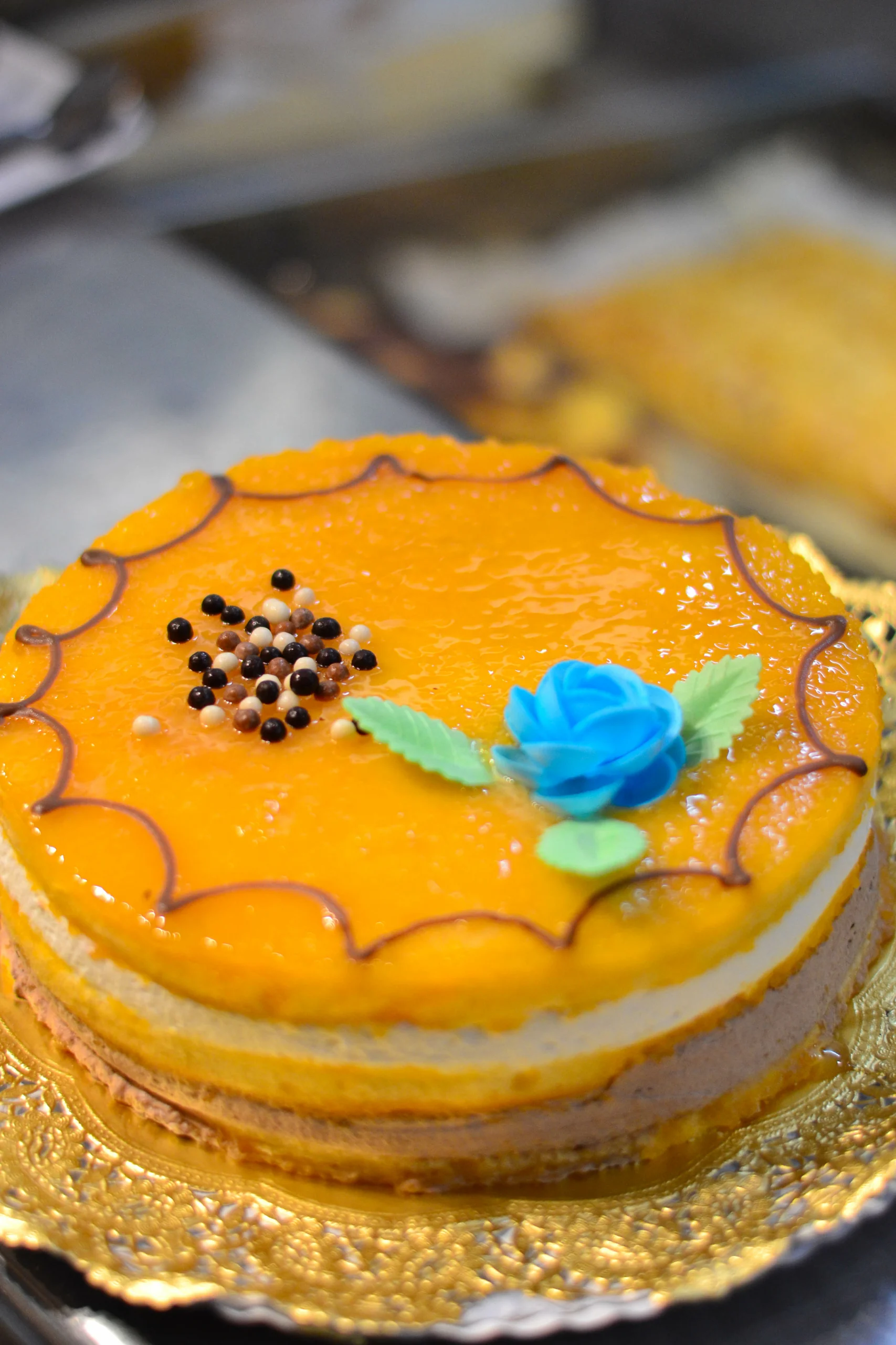 Tarta redonda de tres gustos