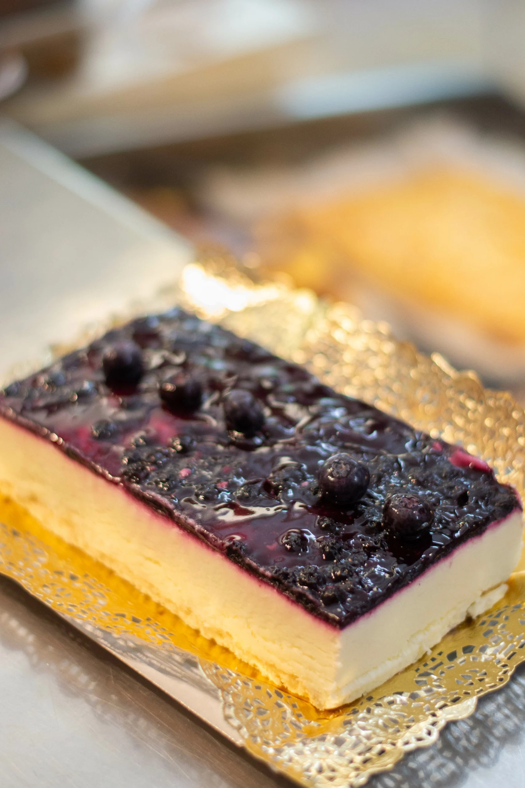 Tarta de yogur y arándanos